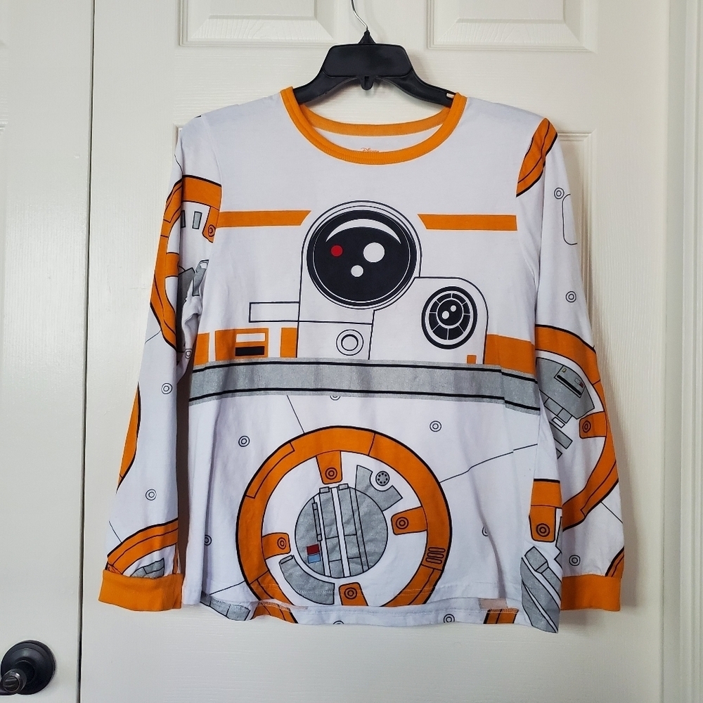 Star Wars All Over Print R2 Orange White Long Sleeve Shirt Youth Sze XL Pullover